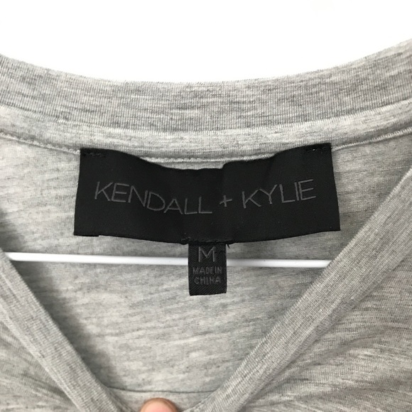 Kendall + Kylie Gray Cross Over Button Bodysuit - Picture 2 of 5